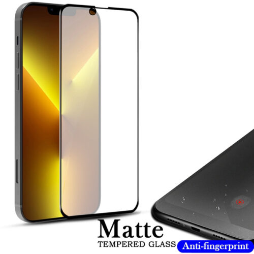 Matte Anti-Fingerprint Full Glue Tempered Glass iPhone 13/13 Pro/14 ΠΡΟΣΤΑΣΙΑ ΟΘΟΝΗΣ OEM