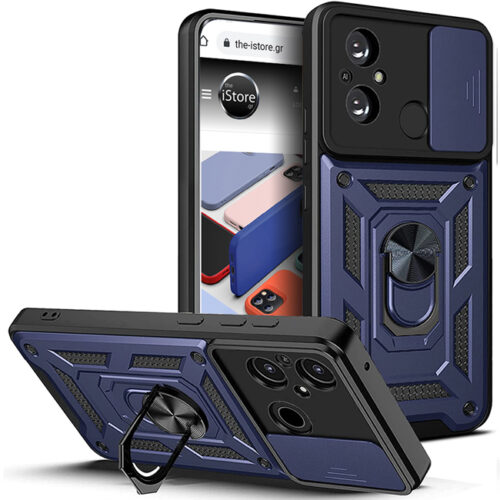 Combo Kickstand Slide Camera Case Blue Xiaomi Redmi 12C ΘΗΚΕΣ OEM