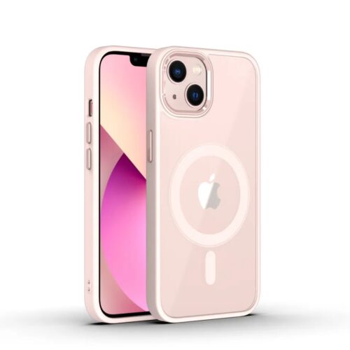 Θήκη iPhone 14/13 Orso MagSafe Metal Tone Clear Pink ΘΗΚΕΣ Orso