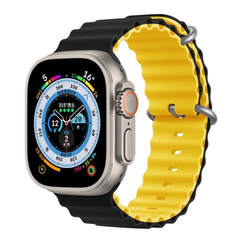 Orso Deluxe Sport Silicone Black/Yellow Λουράκι Apple Watch 42/44/45/46/49mm APPLE WATCH Orso