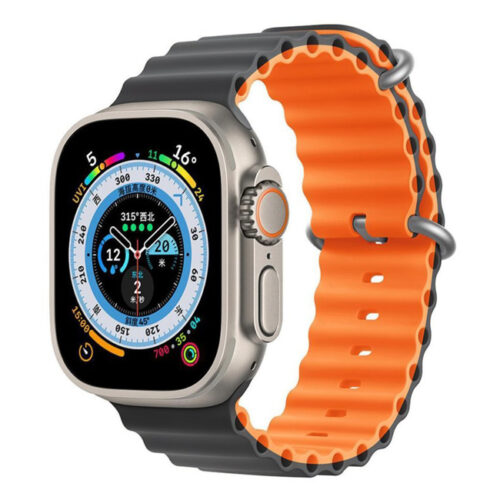 Orso Deluxe Sport Silicone Grey/Orange Λουράκι Apple Watch 42/44/45/46/49mm APPLE WATCH Orso