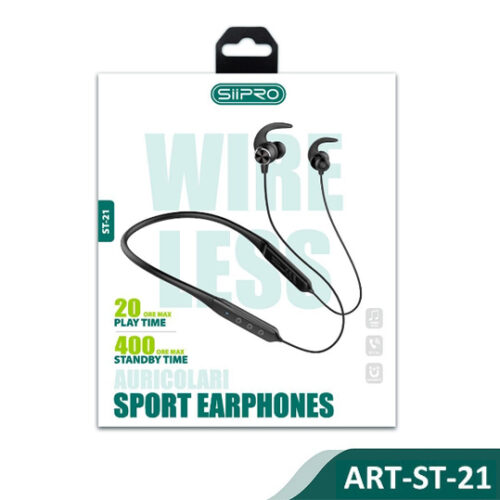 Siipro Wireless Sport Earphones Bluetooth Magnetic Black (ST-21) ΑΚΟΥΣΤΙΚΑ-BLUETOOTH SIIPRO