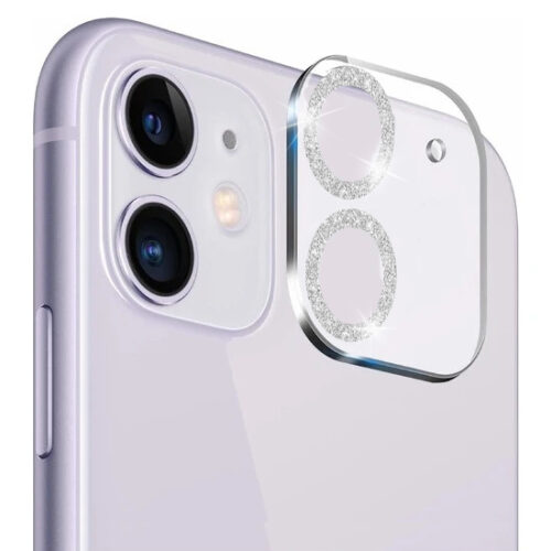 Glitter Full Cover 9H Camera Glass iPhone 11 Clear Silver ΠΡΟΣΤΑΣΙΑ ΟΘΟΝΗΣ OEM