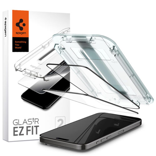 Spigen EZ Fit GLAS.tR FullCover HD Tempered Glass iPhone 15 Pro (2-Pack) ΠΡΟΣΤΑΣΙΑ ΟΘΟΝΗΣ Spigen