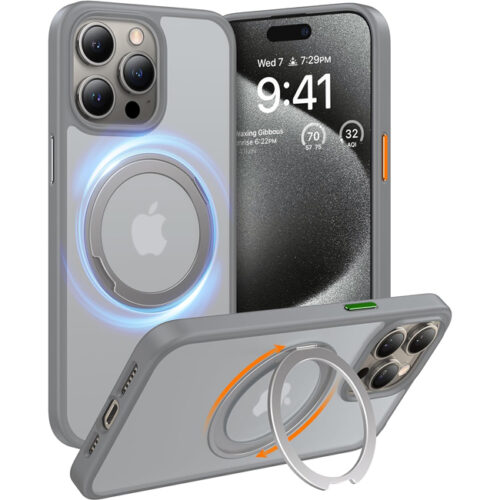 Θήκη Torras Ostand Pro MagSafe Kickstand Titanium Grey iPhone 15 Pro Max ΘΗΚΕΣ TORRAS