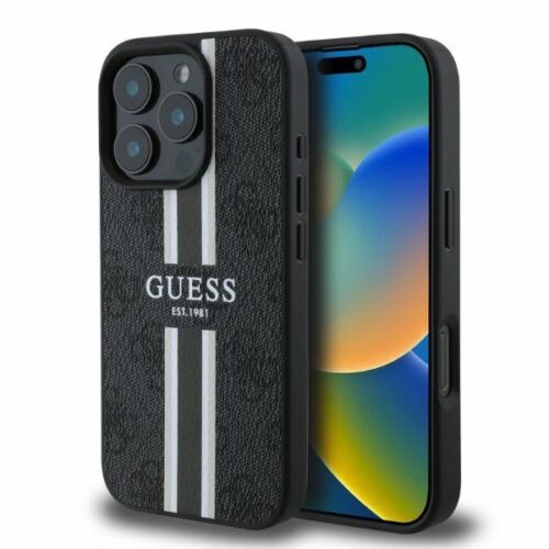 Θήκη Guess 4G Stripes Logo Magsafe Black iPhone 16 Pro ΘΗΚΕΣ Guess