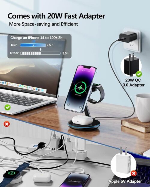 Siipro MagSafe Wireless Charging Dock 3in1 Black (SW-41B) APPLE WATCH SIIPRO