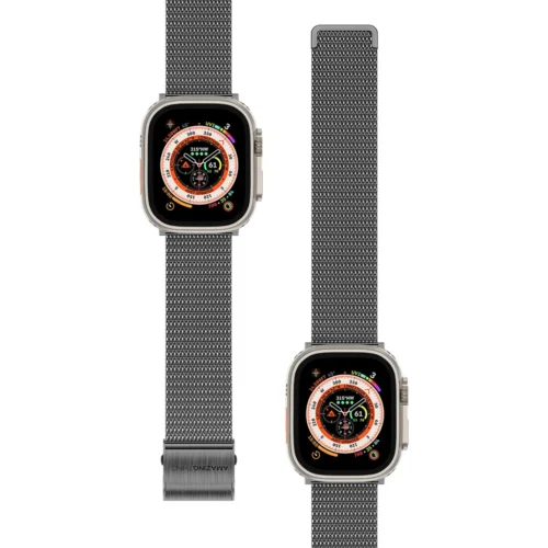 Λουράκι AmazingThing Titan Metal Milanese Black Apple Watch 44/45/46/49mm APPLE WATCH AmazingThing