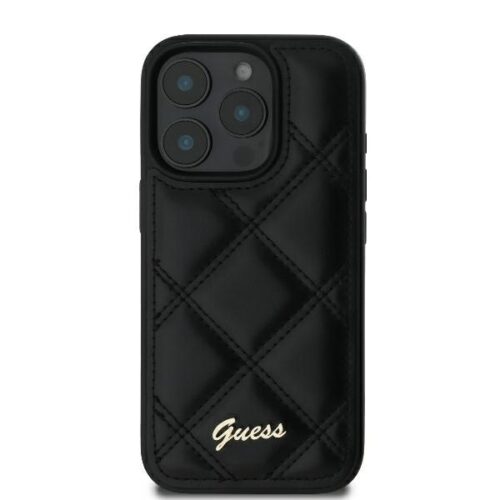 Θήκη Guess Quilted Metal Logo Black iPhone 16 Pro Max ΘΗΚΕΣ Guess