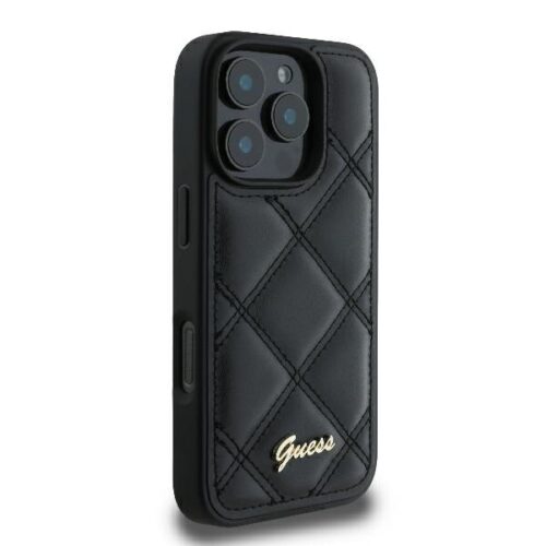 Θήκη Guess Quilted Metal Logo Black iPhone 16 Pro Max ΘΗΚΕΣ Guess