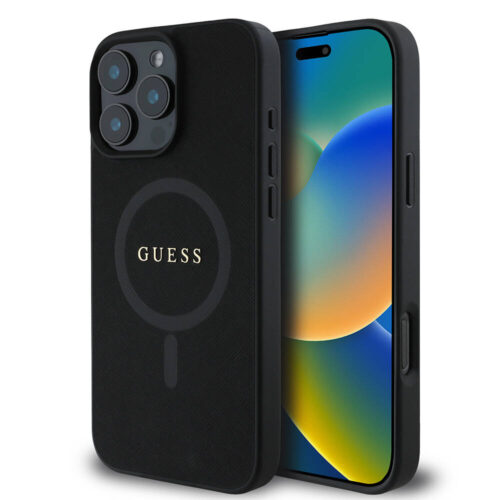 Θήκη Guess Saffiano Classic Logo Magsafe Black iPhone 16 Pro ΘΗΚΕΣ Guess