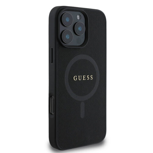 Θήκη Guess Saffiano Classic Logo Magsafe Black iPhone 16 Pro ΘΗΚΕΣ Guess