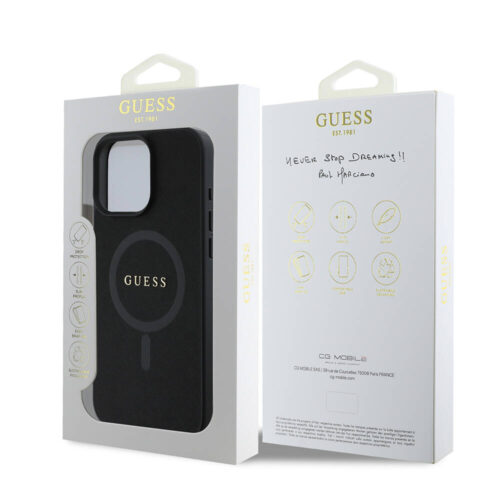 Θήκη Guess Saffiano Classic Logo Magsafe Black iPhone 16 Pro ΘΗΚΕΣ Guess