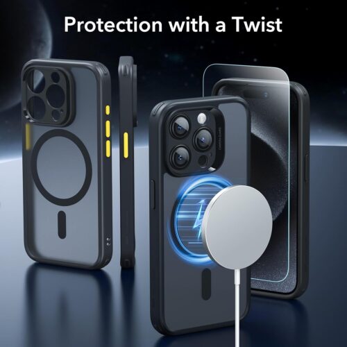 Full Protection Pro Set ESR Classic HaloLock MagSafe Frosted Black iPhone 15 Pro ΘΗΚΕΣ ESR