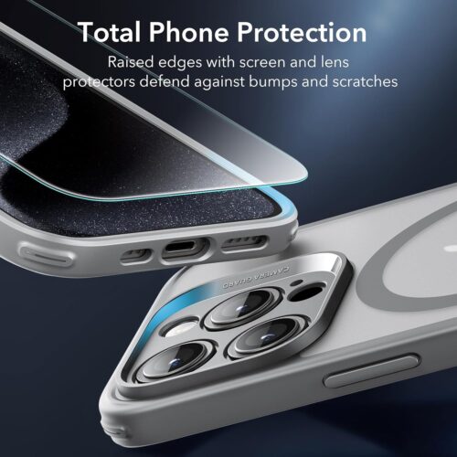 Full Protection Pro Set ESR Classic HaloLock MagSafe Frosted Grey iPhone 15 Pro ΘΗΚΕΣ ESR